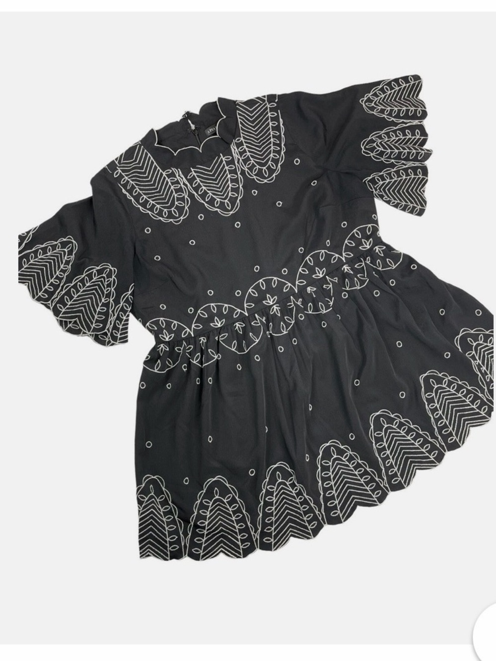 A Pea in the Pod Embroidered Maternity Blouse Top Size L Boho Gypsy Black